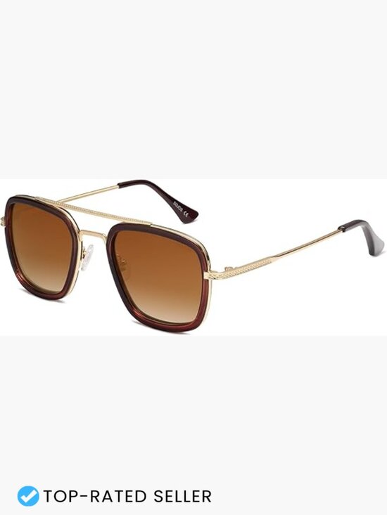 Retro Square Polarized Sunglasses Classic Alloy Frame Unisex Vintage Aviator main image 7